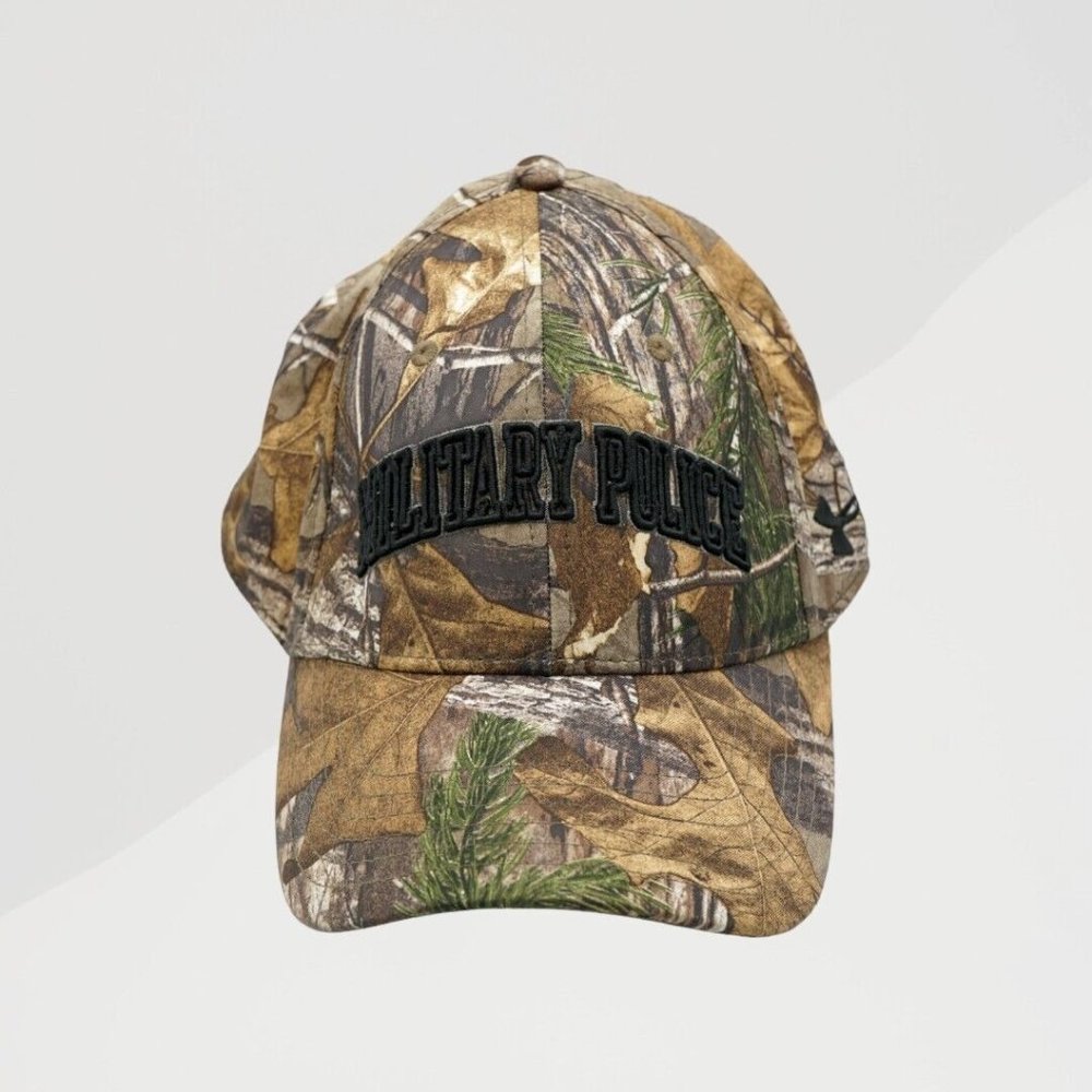 Under Armour Baseball Cap One Size Men Camo Sz LG/XL "Military Police" Back Guns
